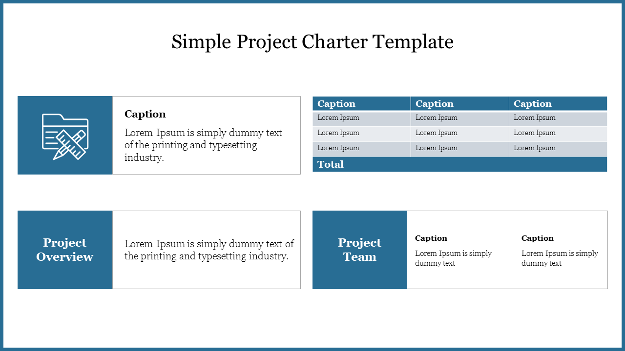Simple Project Charter PPT Template and Google Slides